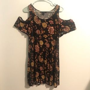 Forever21 Black Dress with Peach & Yellow Floral